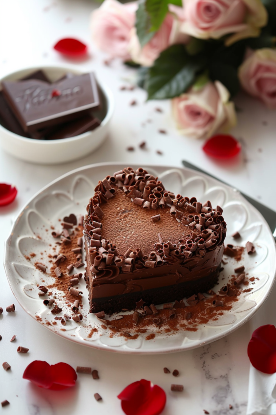 A heart-shaped mousse cake with vibrant sections coated in pink strawberry glaze, yellow mango glaze, and green matcha glaze, with rainbow sprinkles on top.