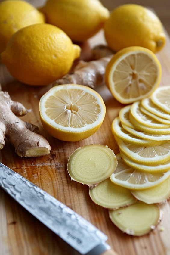 Fresh ingredients for lemon detox water recipe, including lemons, mint leaves, and water